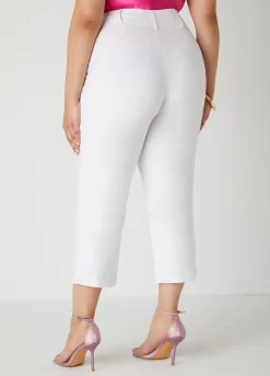 Sale Ashley Stewart 24 In Inseam Millennium Cropped Pants White
