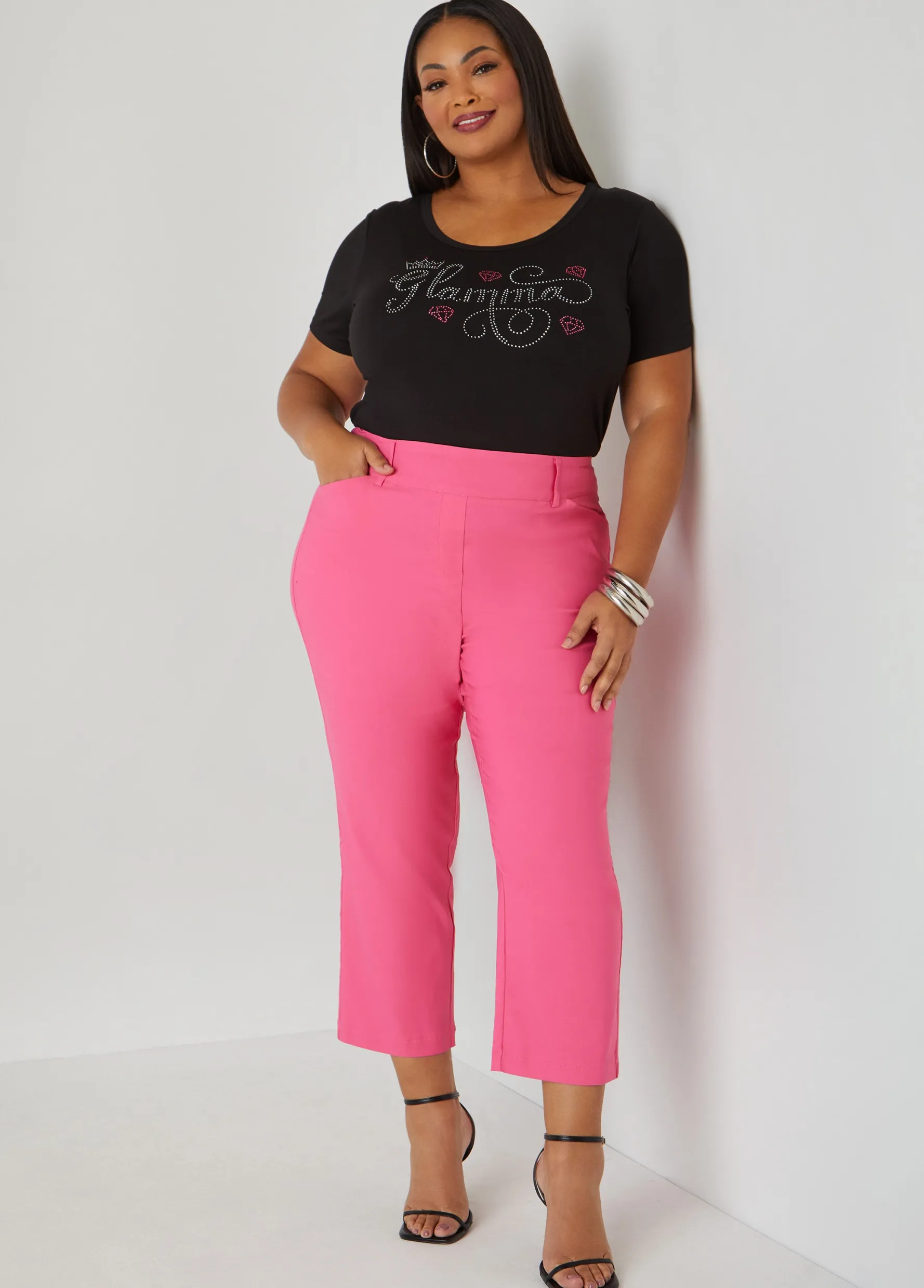 Online Ashley Stewart 25 In Inseam Millennium Cropped Pants