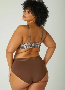 Sale Ashley Stewart 3 Pack YMI Wireless Bras Brown
