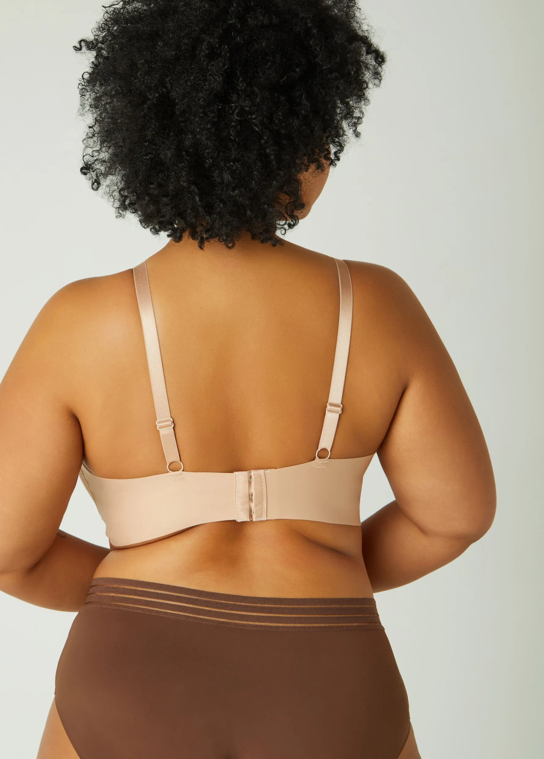 Sale Ashley Stewart 3 Pack YMI Wireless Bras Brown