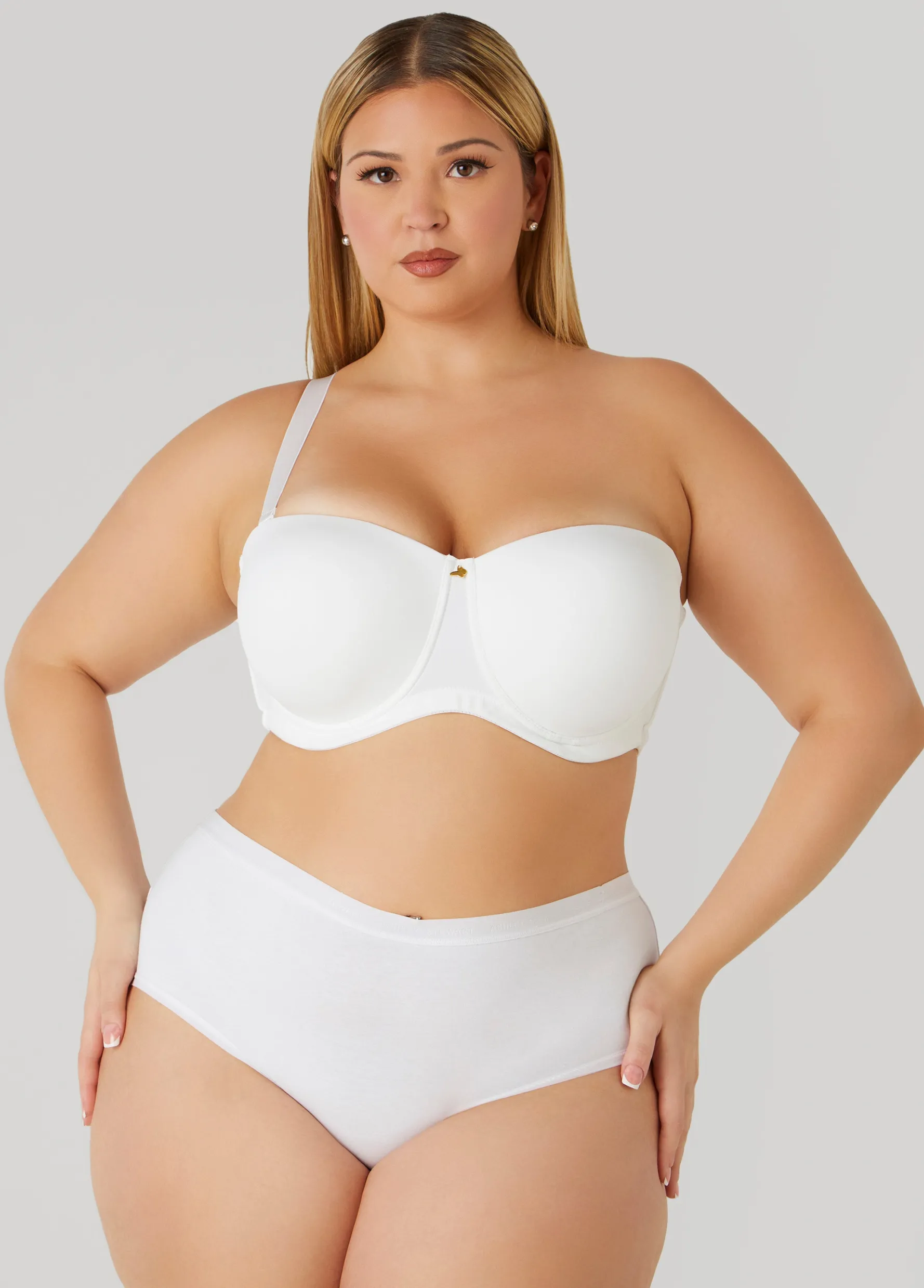 Discount Ashley Stewart 6 Way Convertible Butterfly Bra White