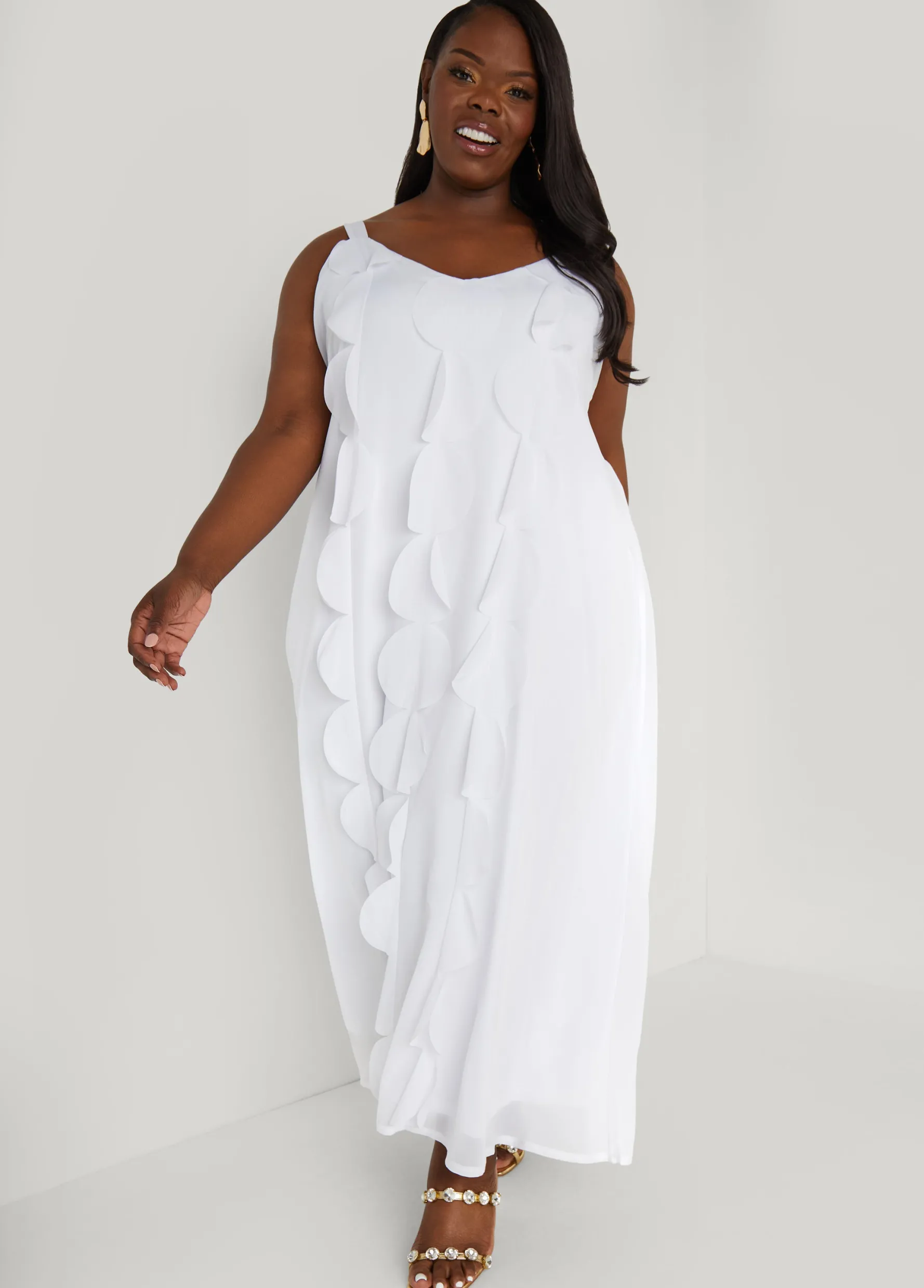Discount Ashley Stewart Appliqued Maxi Dress