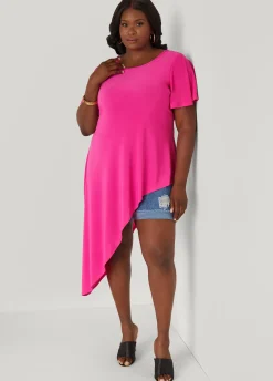 Sale Ashley Stewart Asymmetric Stretch Knit Top