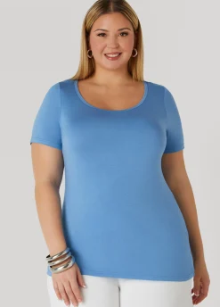 Discount Ashley Stewart Basic Scoop Neck Tee