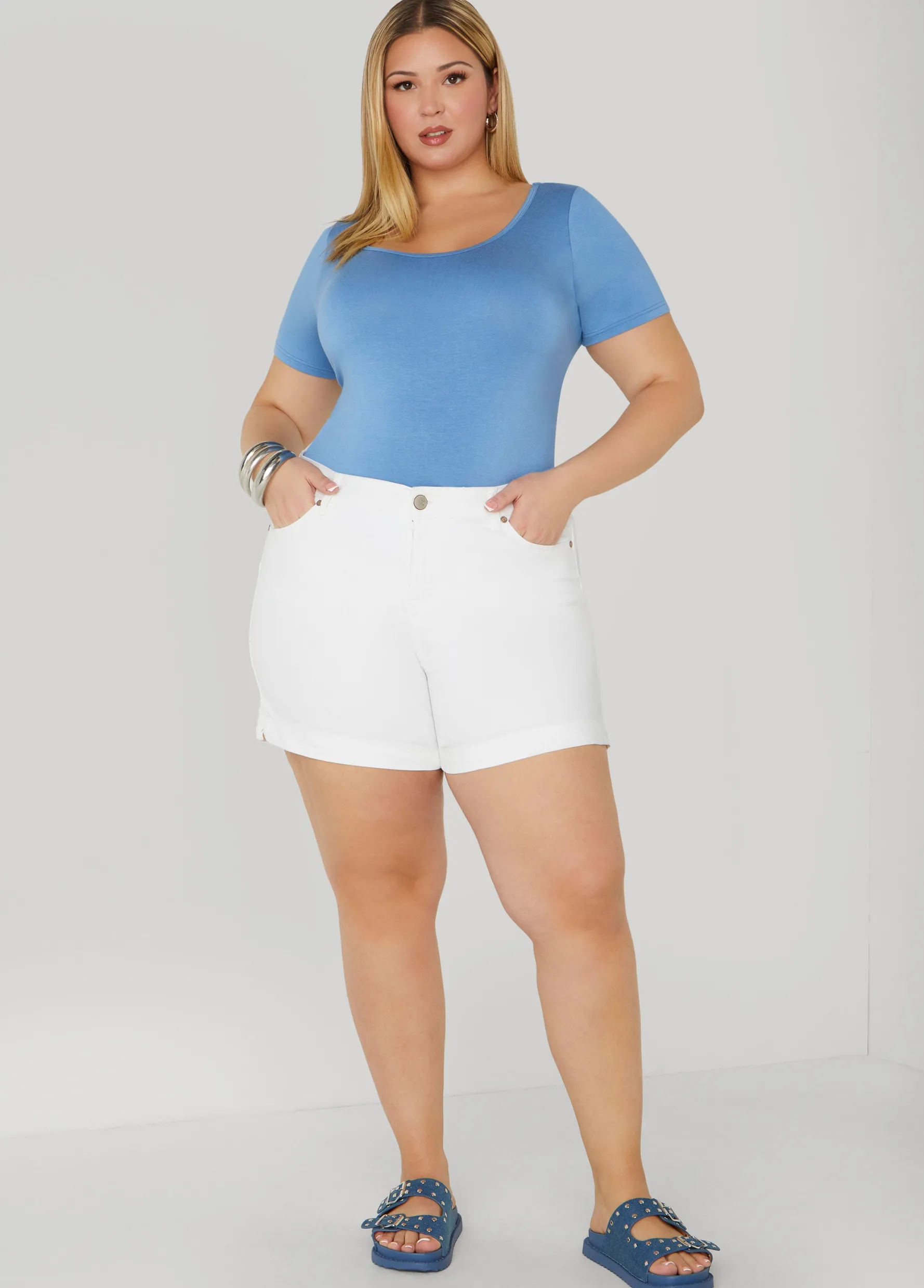 Discount Ashley Stewart Basic Scoop Neck Tee
