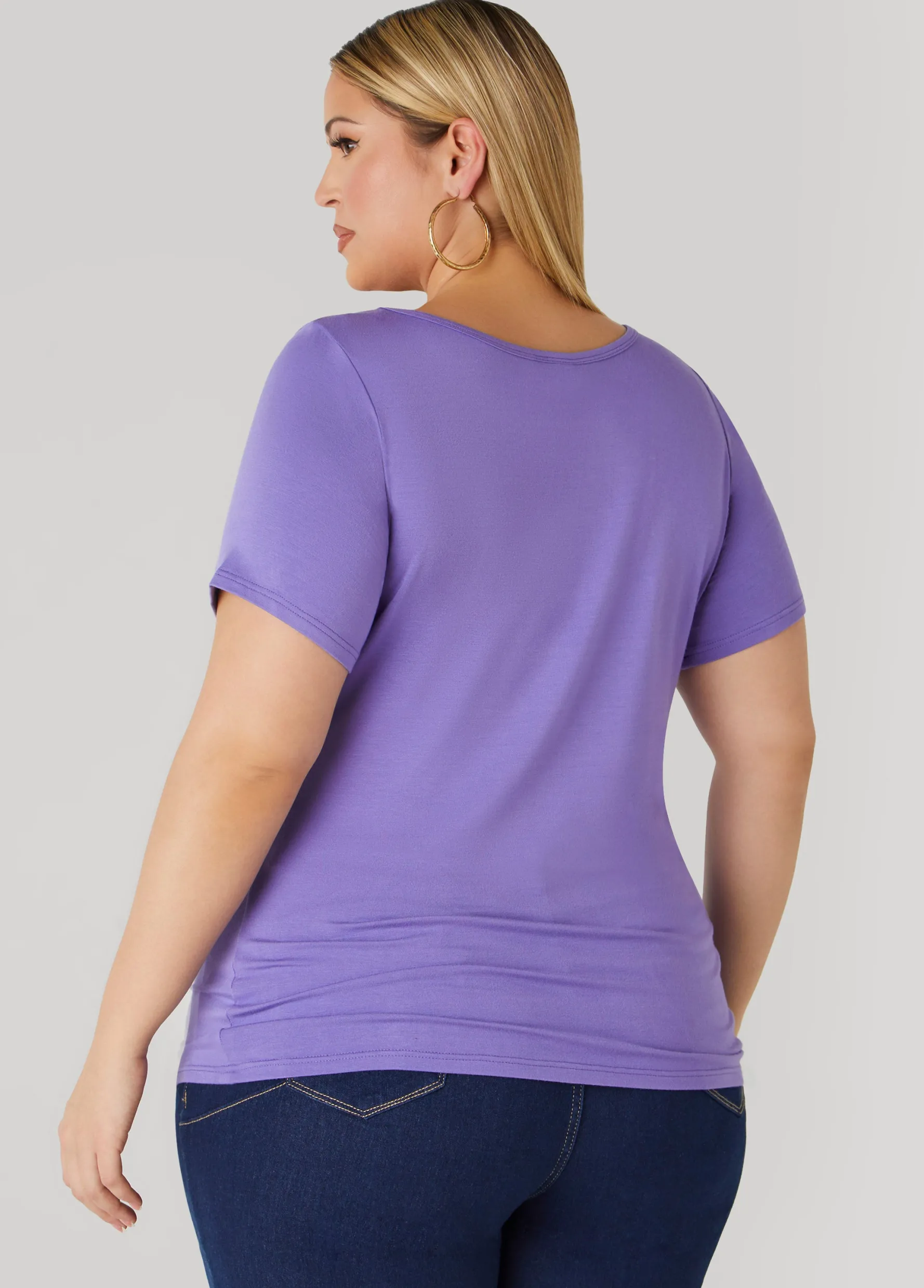 Discount Ashley Stewart Basic Scoop Neck Tee