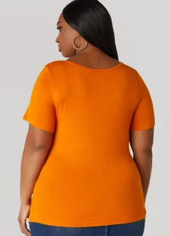 Discount Ashley Stewart Basic Scoop Neck Tee