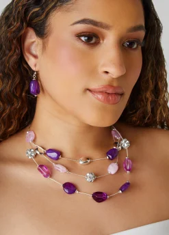 Best Ashley Stewart Bead And Crystal Necklace Set