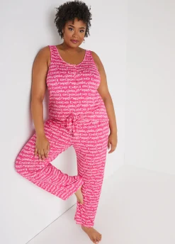 Sale Ashley Stewart Bebe Logo Print Pajama Set