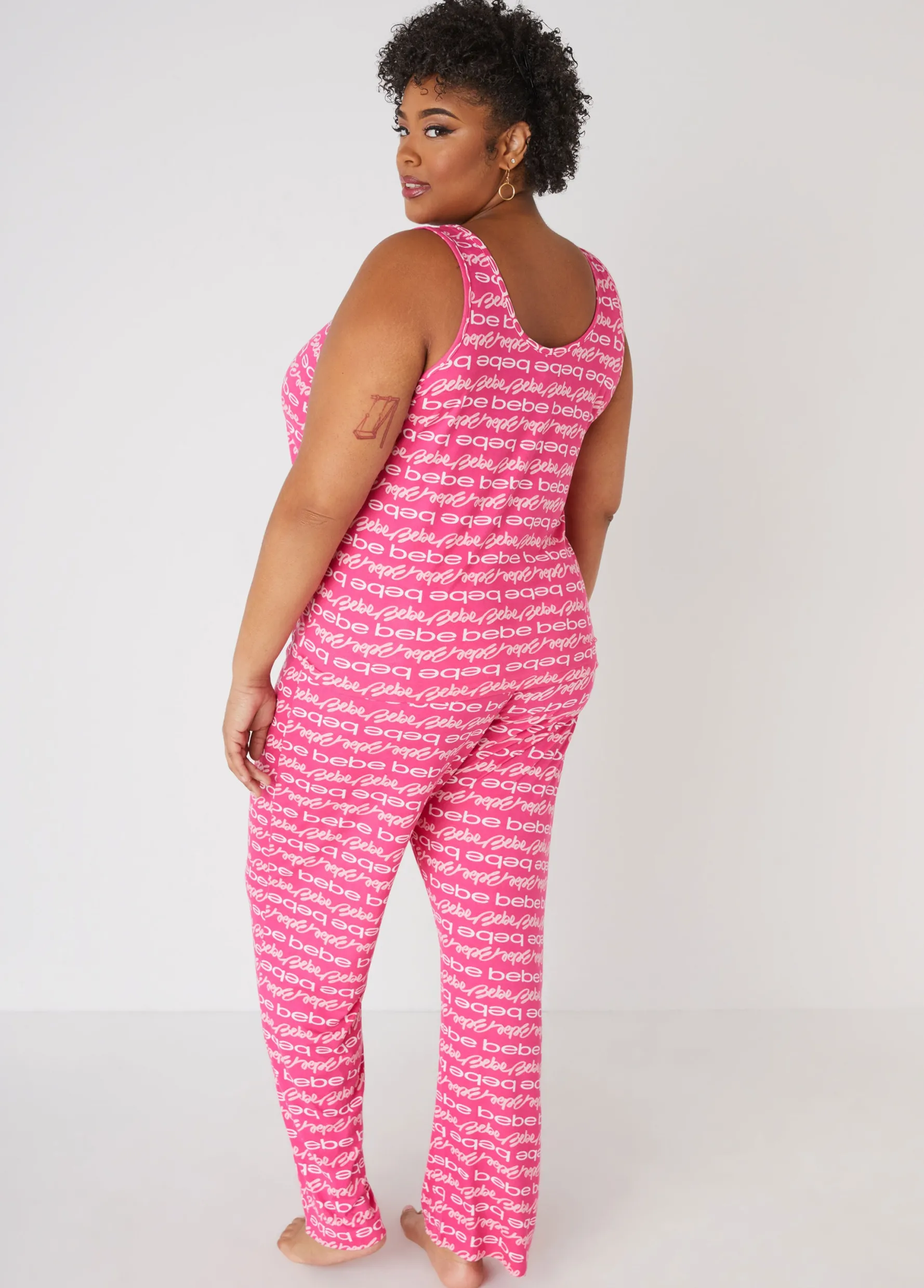 Sale Ashley Stewart Bebe Logo Print Pajama Set