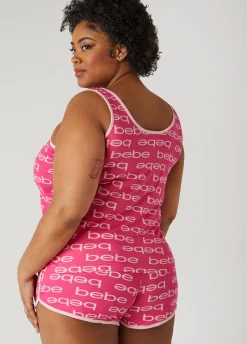 Sale Ashley Stewart Bebe Printed Tank And Shorts Set Pink
