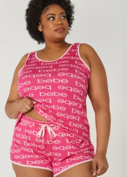 Sale Ashley Stewart Bebe Printed Tank And Shorts Set Pink