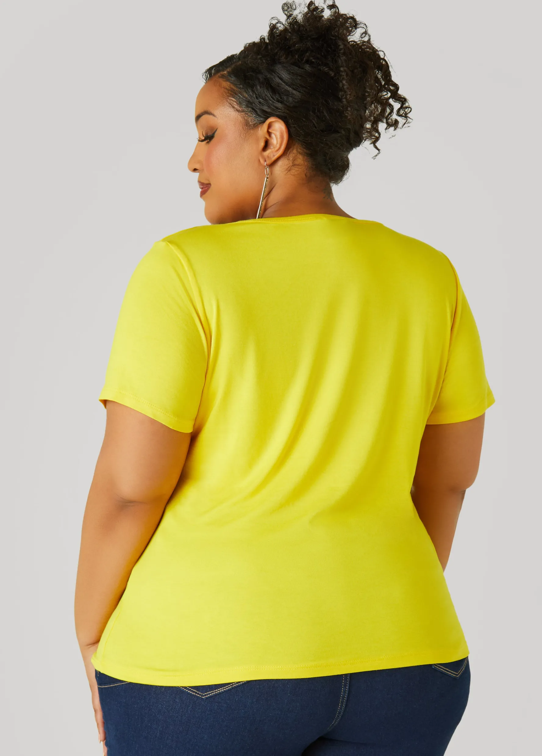 Outlet Ashley Stewart Birthday Diva Crystal Tee Yellow
