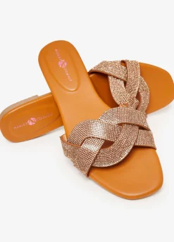 Best Ashley Stewart Braided Crystal Sandals
