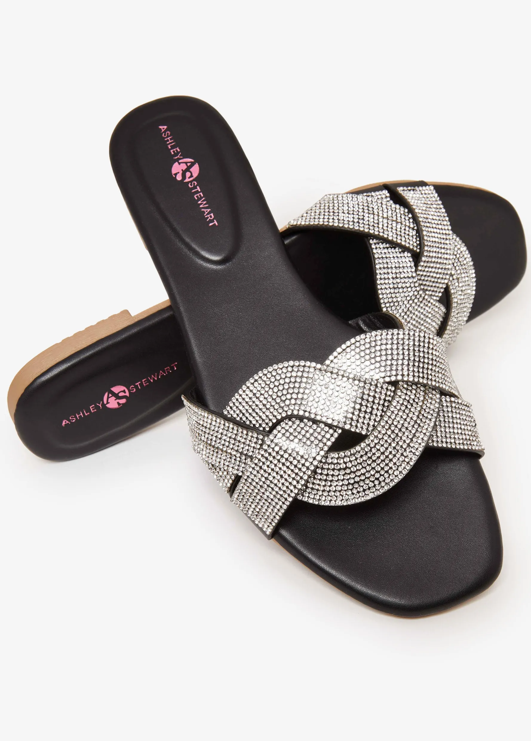 Best Ashley Stewart Braided Crystal Sandals