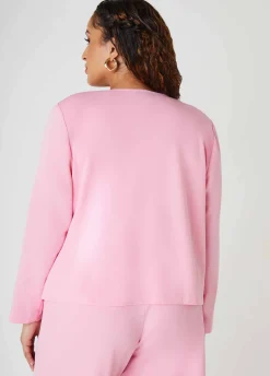 Clearance Ashley Stewart Button Detailed Crepe Jacket