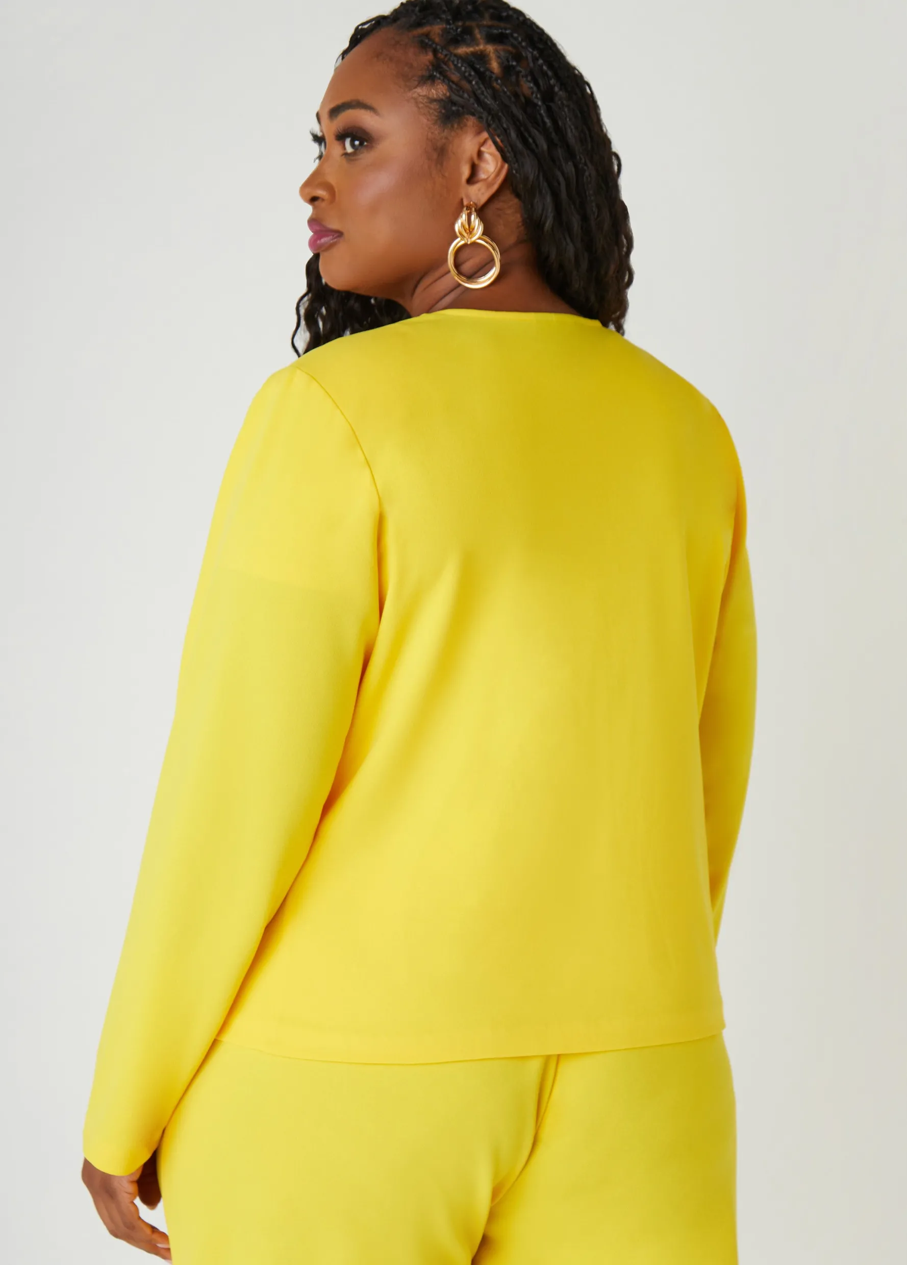 Clearance Ashley Stewart Button Detailed Crepe Jacket