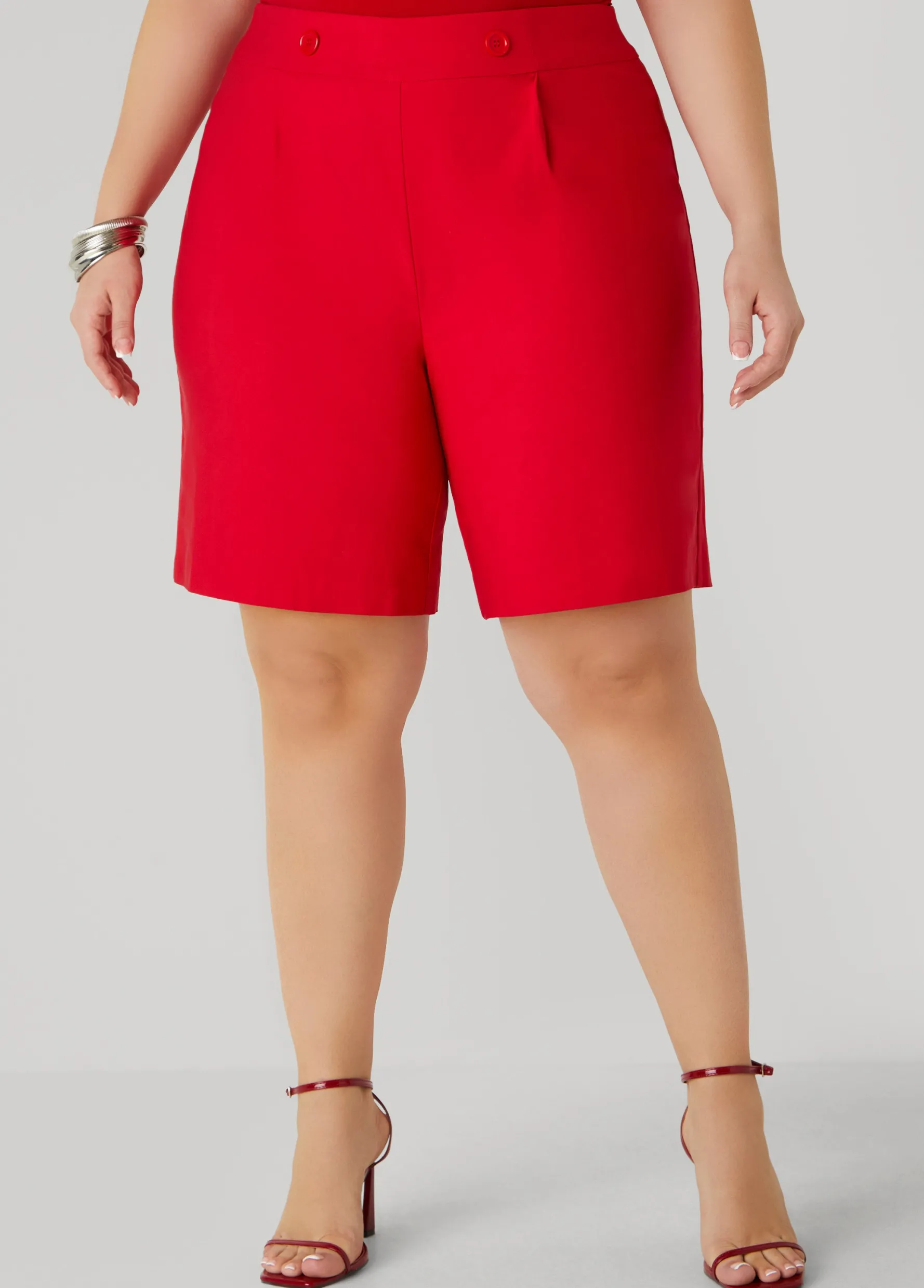 Discount Ashley Stewart Button Embellished Shorts
