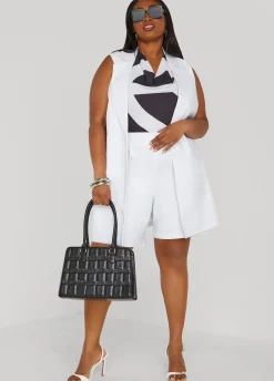 Discount Ashley Stewart Button Embellished Shorts