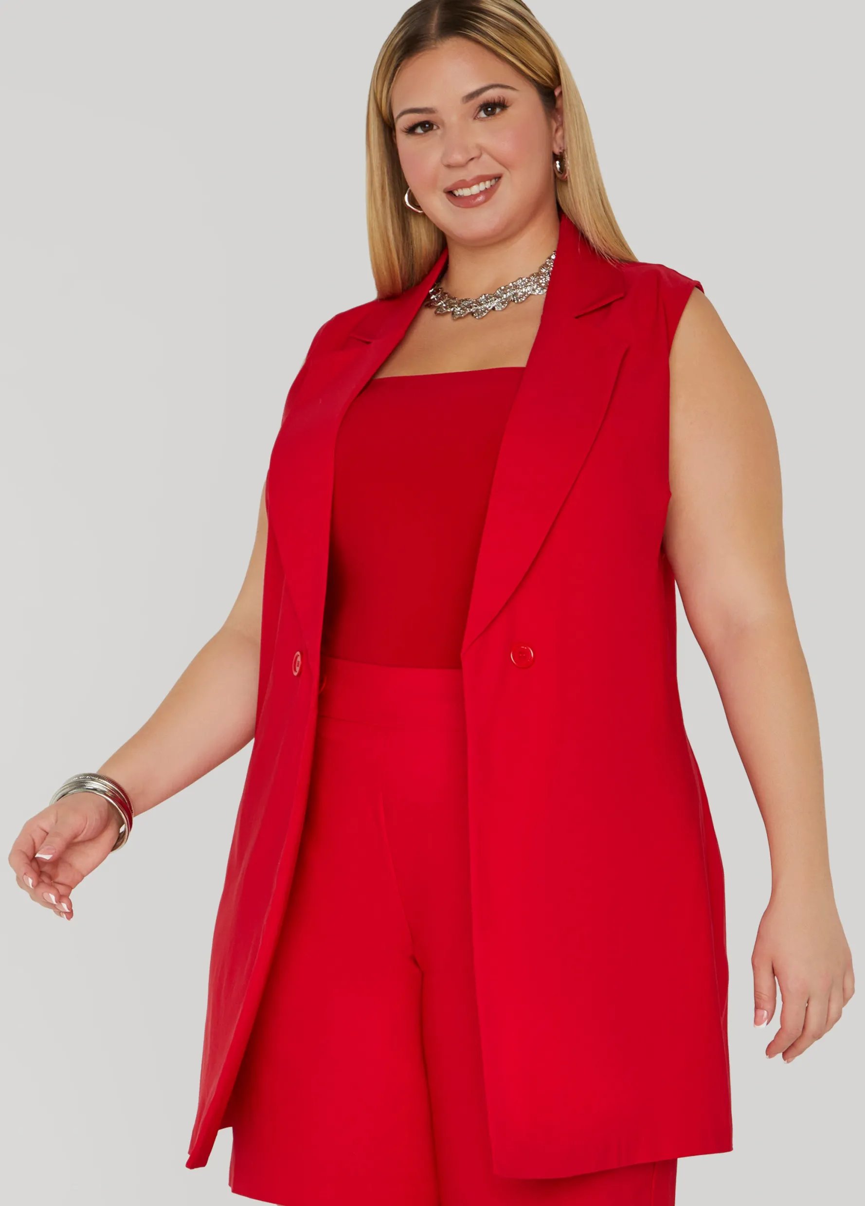 Discount Ashley Stewart Button Embellished Vest