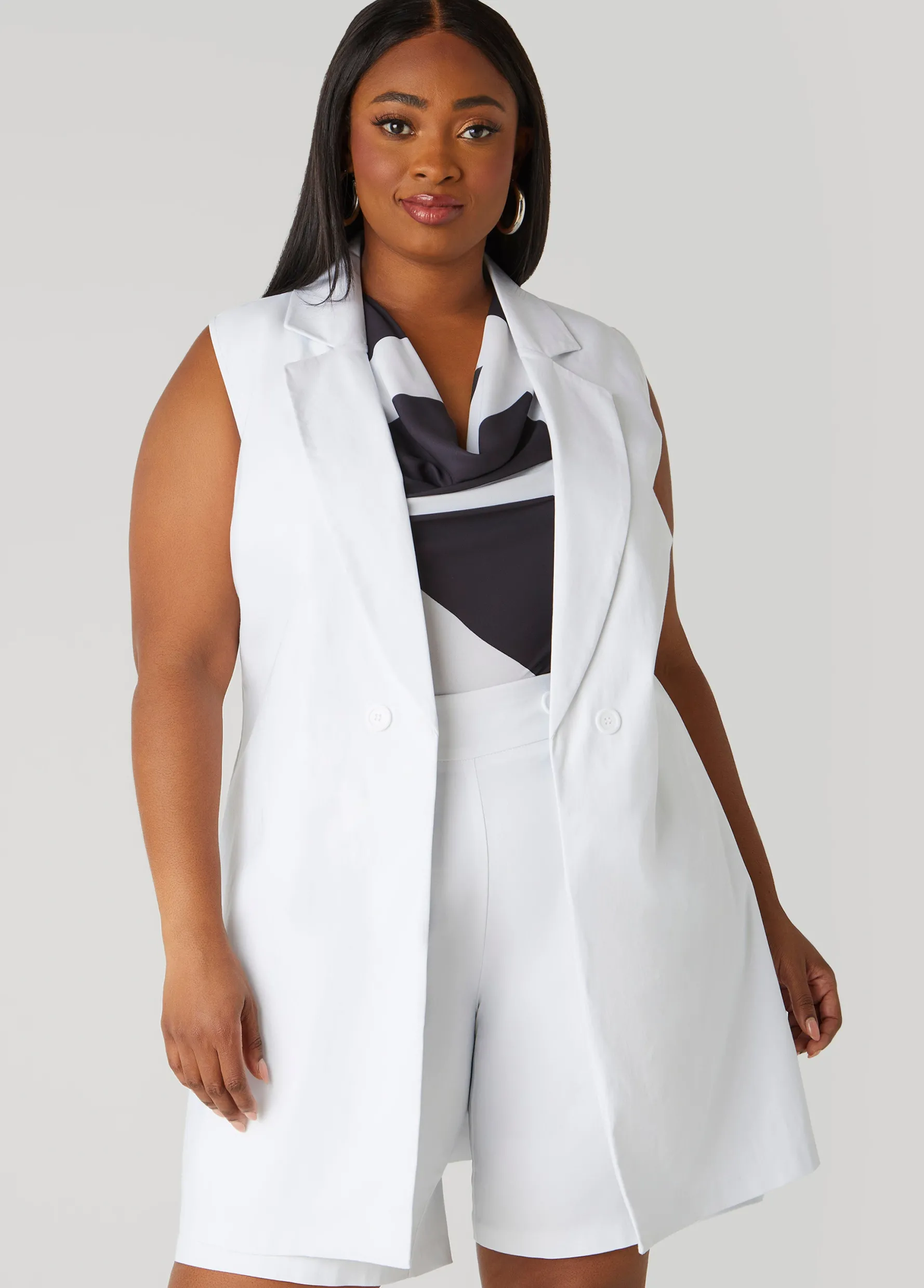 Discount Ashley Stewart Button Embellished Vest