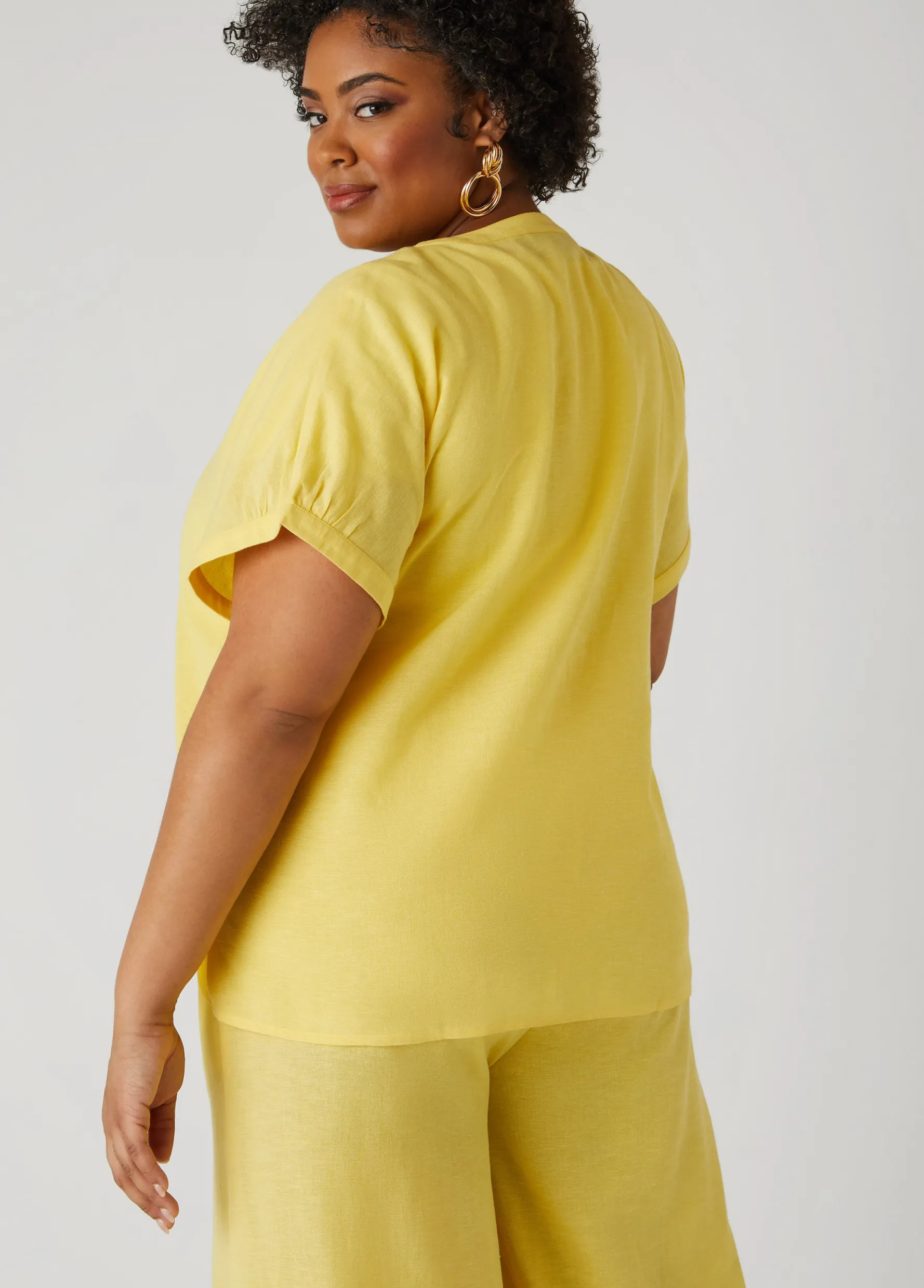 Sale Ashley Stewart Button Front Tunic