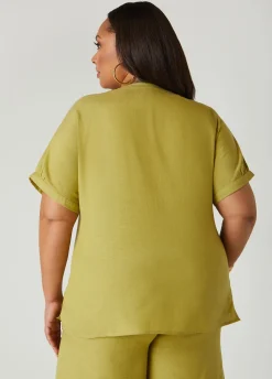 Sale Ashley Stewart Button Front Tunic