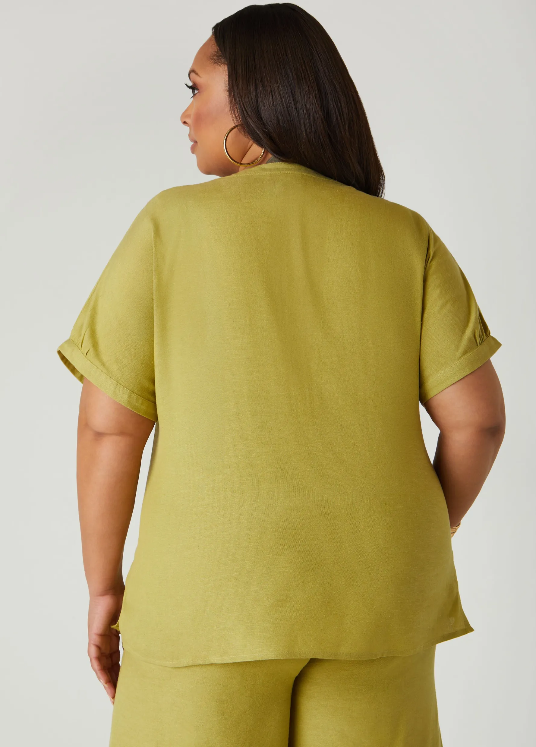 Sale Ashley Stewart Button Front Tunic