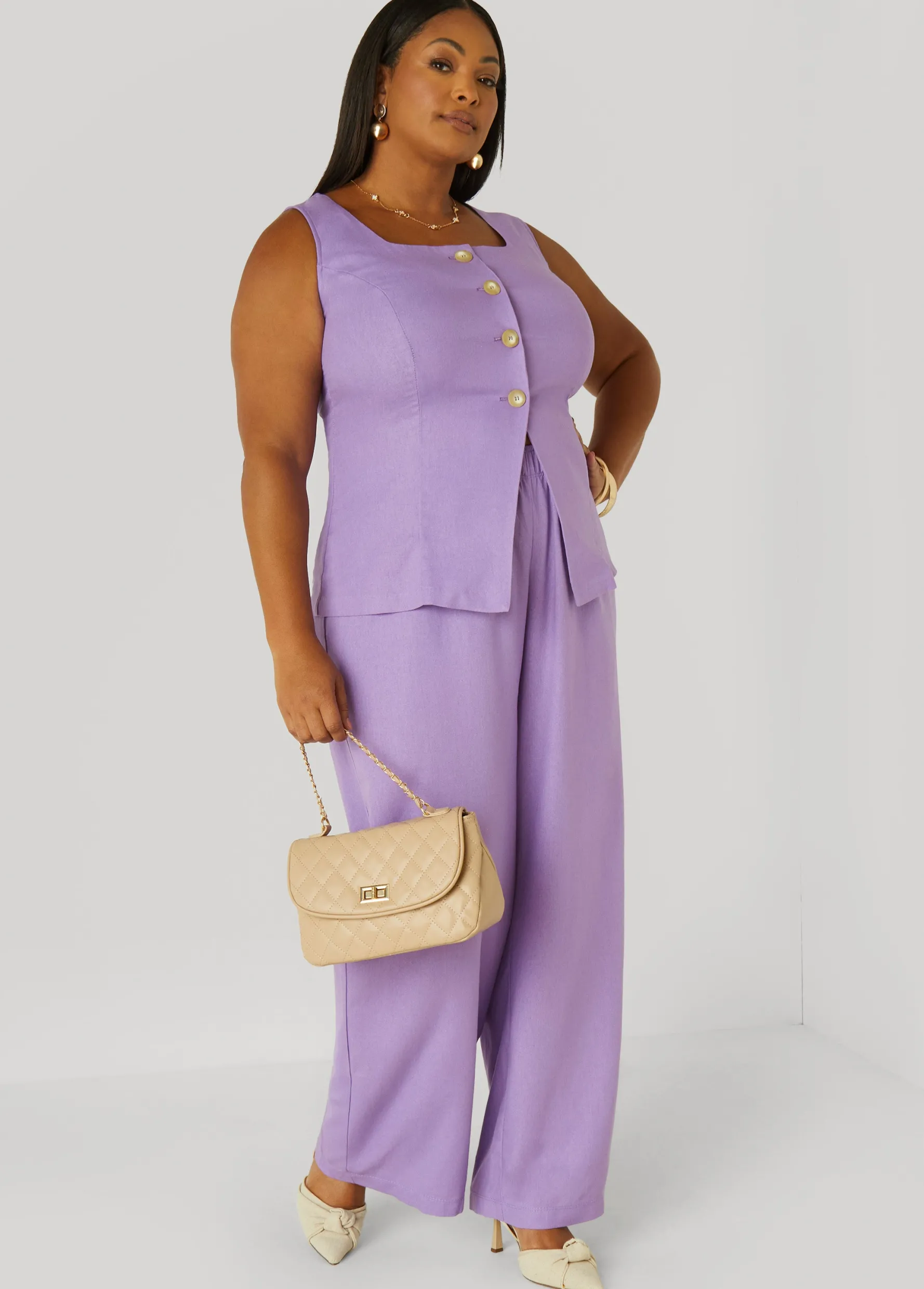 Sale Ashley Stewart Button Front Vest