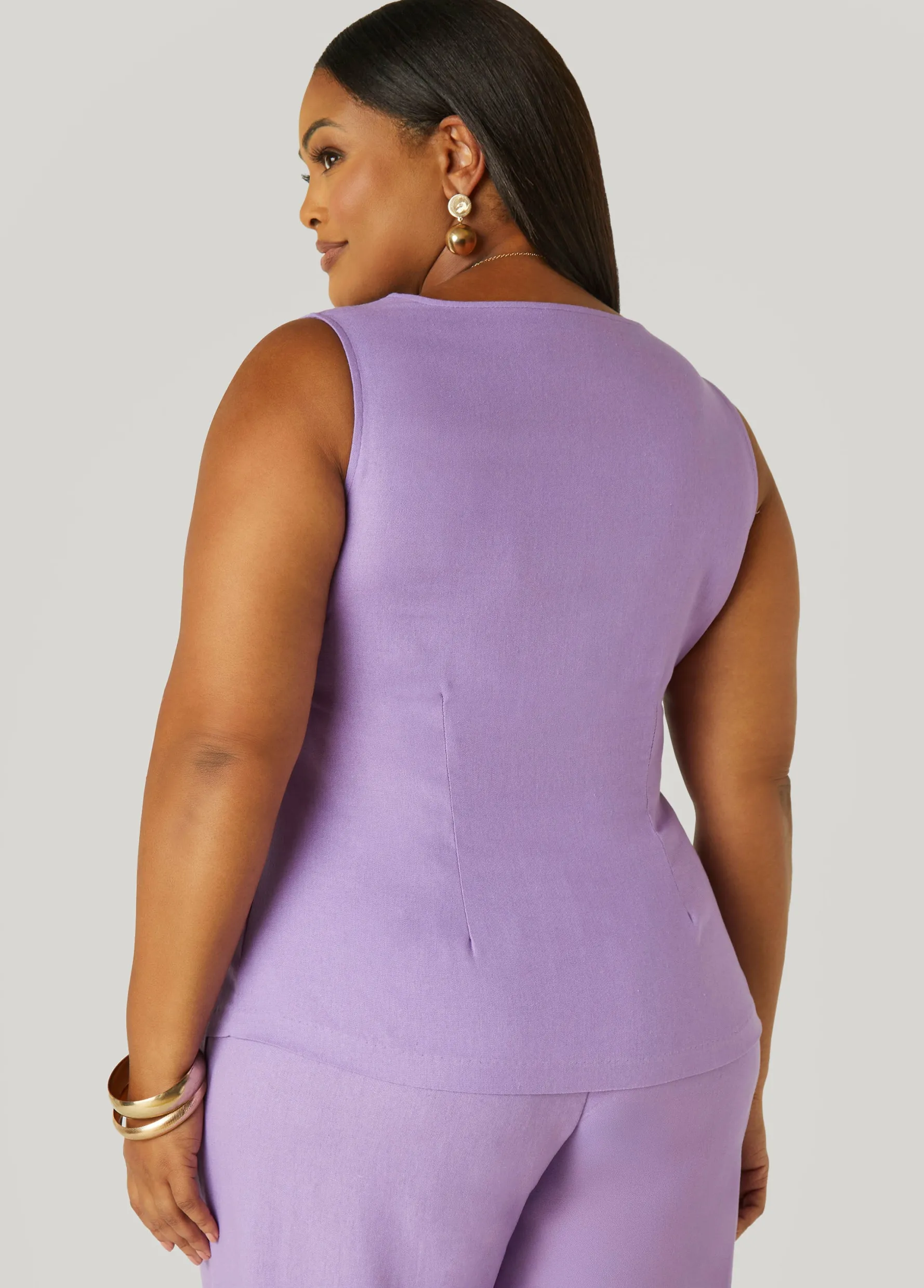 Sale Ashley Stewart Button Front Vest