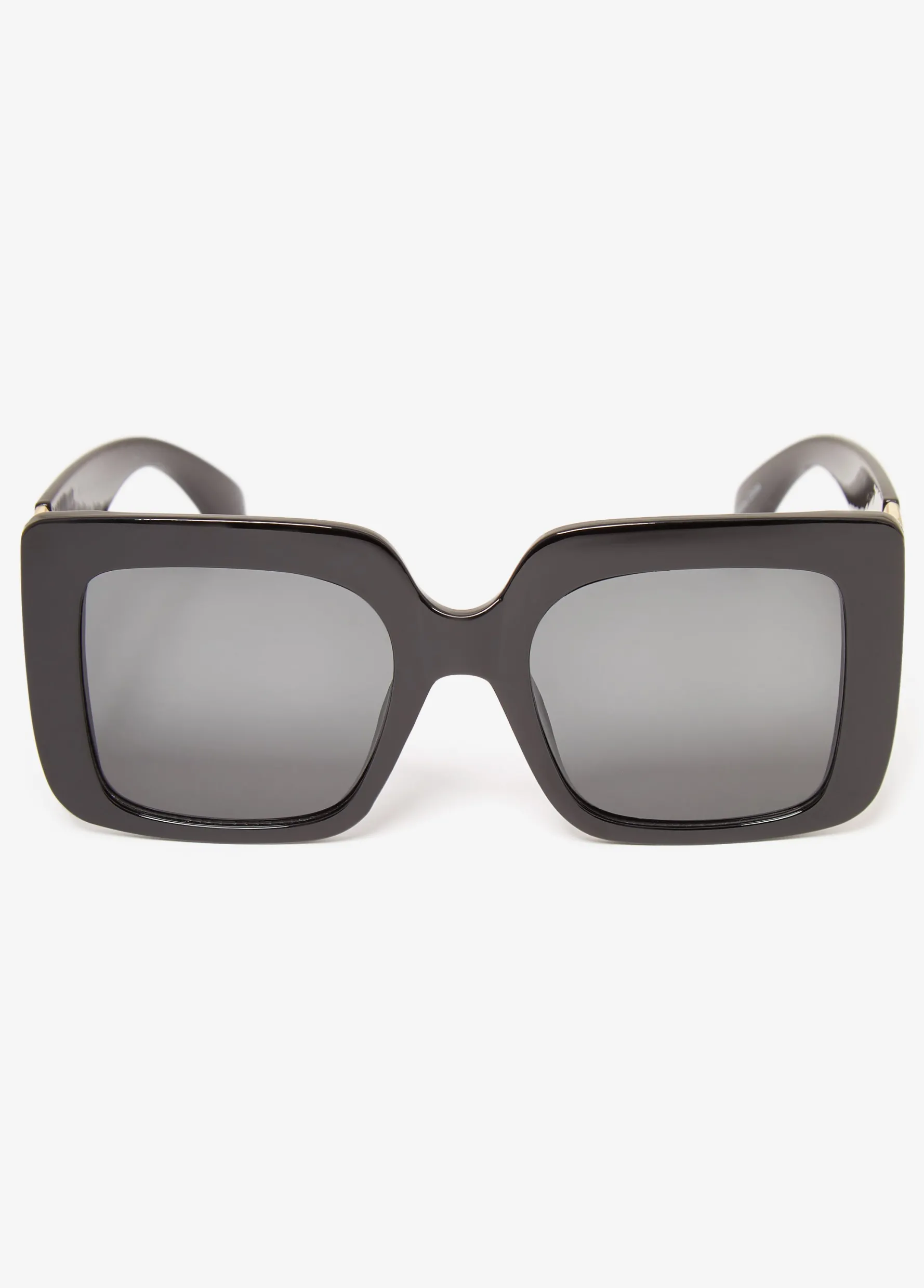 New Ashley Stewart Chain Trimmed Square Sunglasses Black