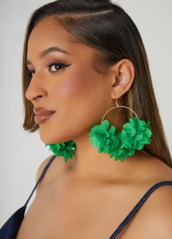 New Ashley Stewart Chiffon Flower Petal Earrings Amazon