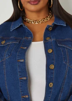 New Ashley Stewart Classic Denim Jacket Indigo