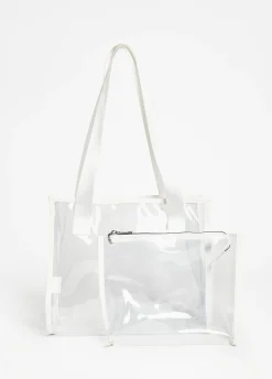 Online Ashley Stewart Pouch And Tote Set Clear