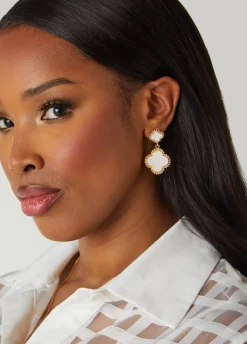 Best Ashley Stewart Clover Drop Earrings Gold
