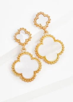 Best Ashley Stewart Clover Drop Earrings Gold