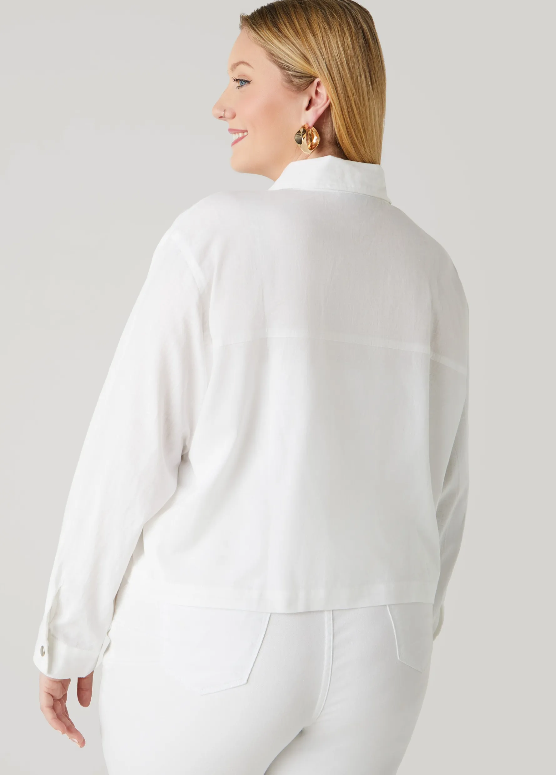 Clearance Ashley Stewart Cotton And Linen Jacket