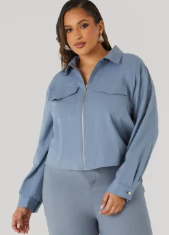 Clearance Ashley Stewart Cotton And Linen Jacket