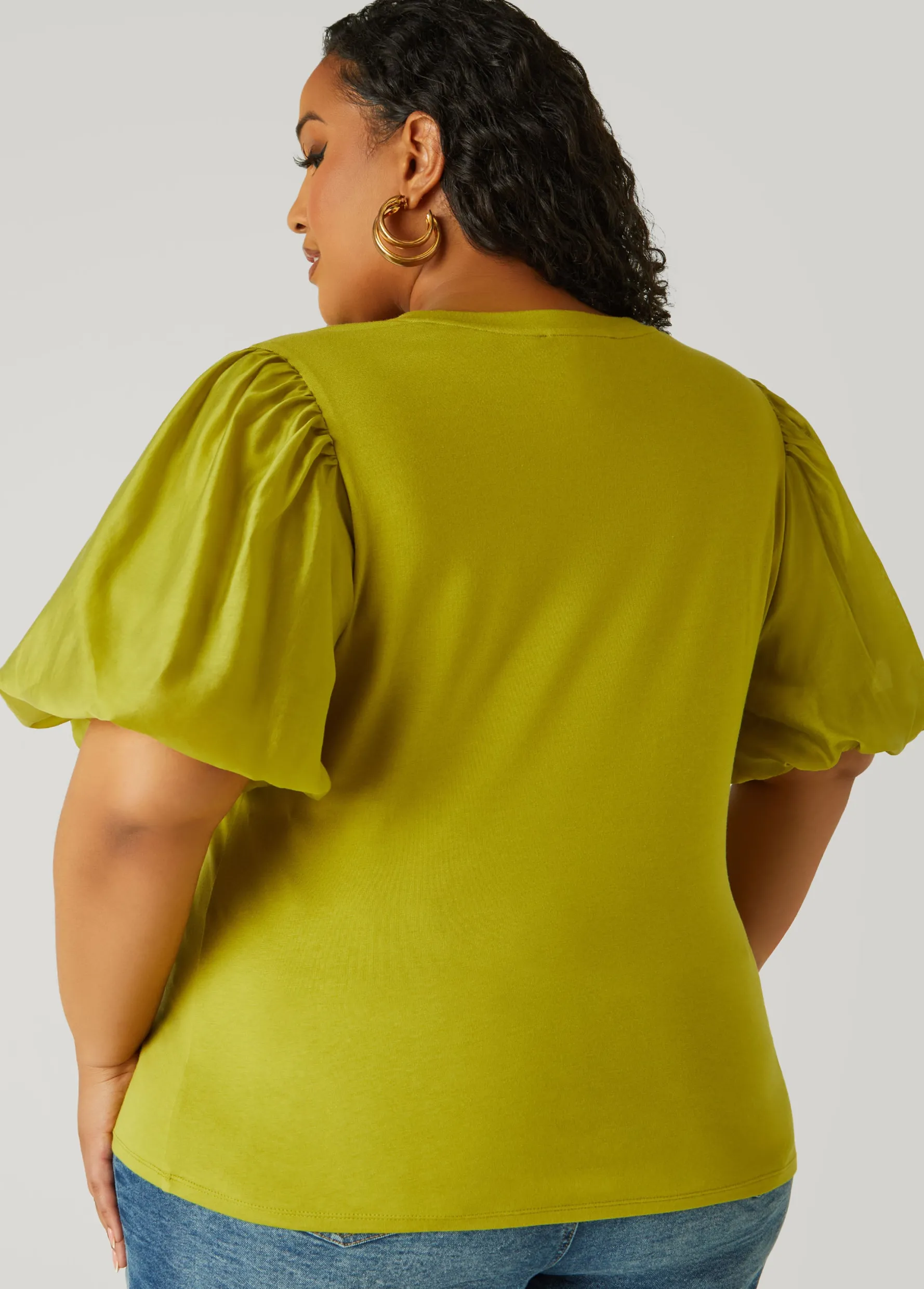 Discount Ashley Stewart Cotton Paneled Jersey Top