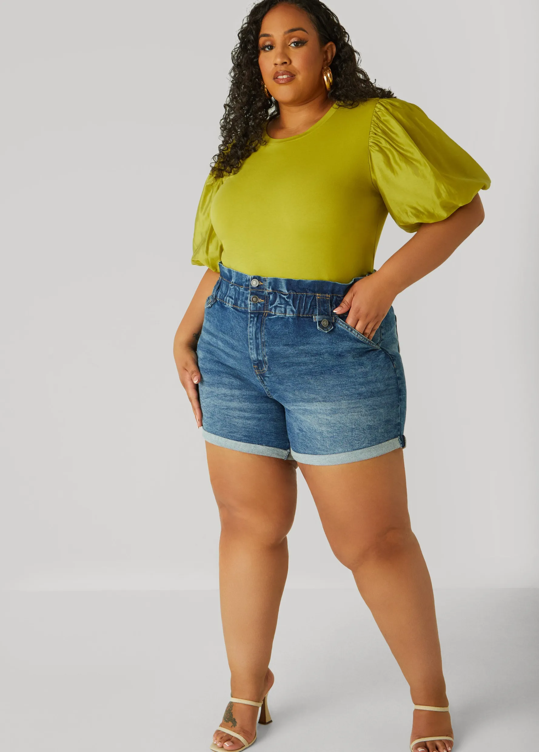 Discount Ashley Stewart Cotton Paneled Jersey Top