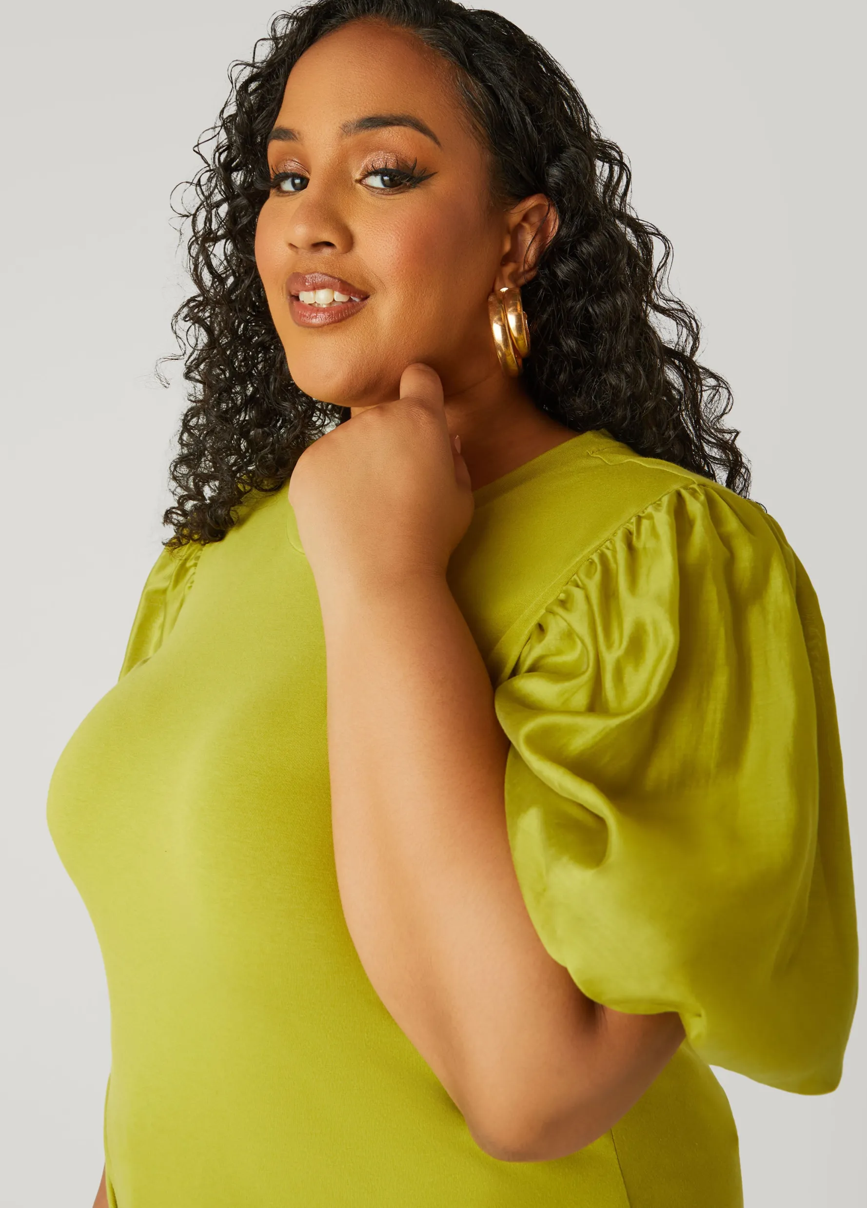 Discount Ashley Stewart Cotton Paneled Jersey Top