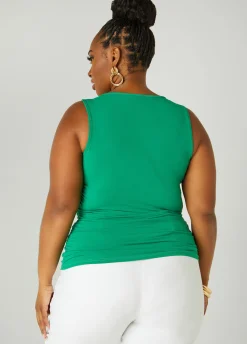 Outlet Ashley Stewart Cowl Neck Ruched Knit Top
