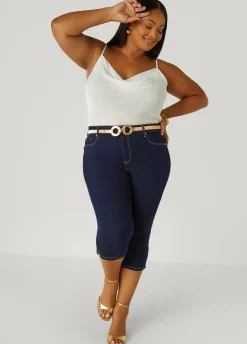 Clearance Ashley Stewart Cowl Neck Tank White