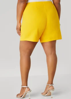 Online Ashley Stewart Crepe High Rise Shorts