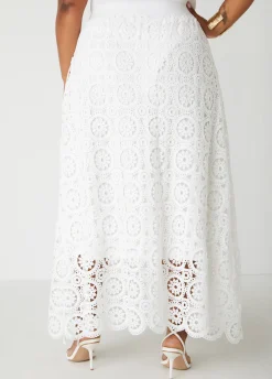 Discount Ashley Stewart Crochet Maxi Skirt