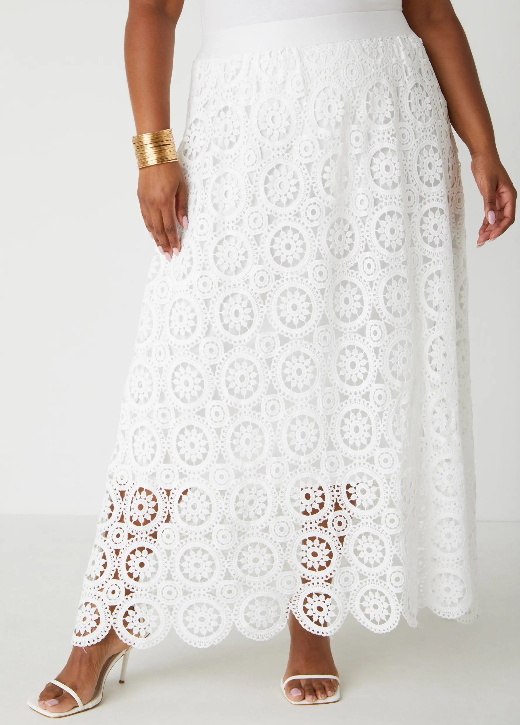 Discount Ashley Stewart Crochet Maxi Skirt