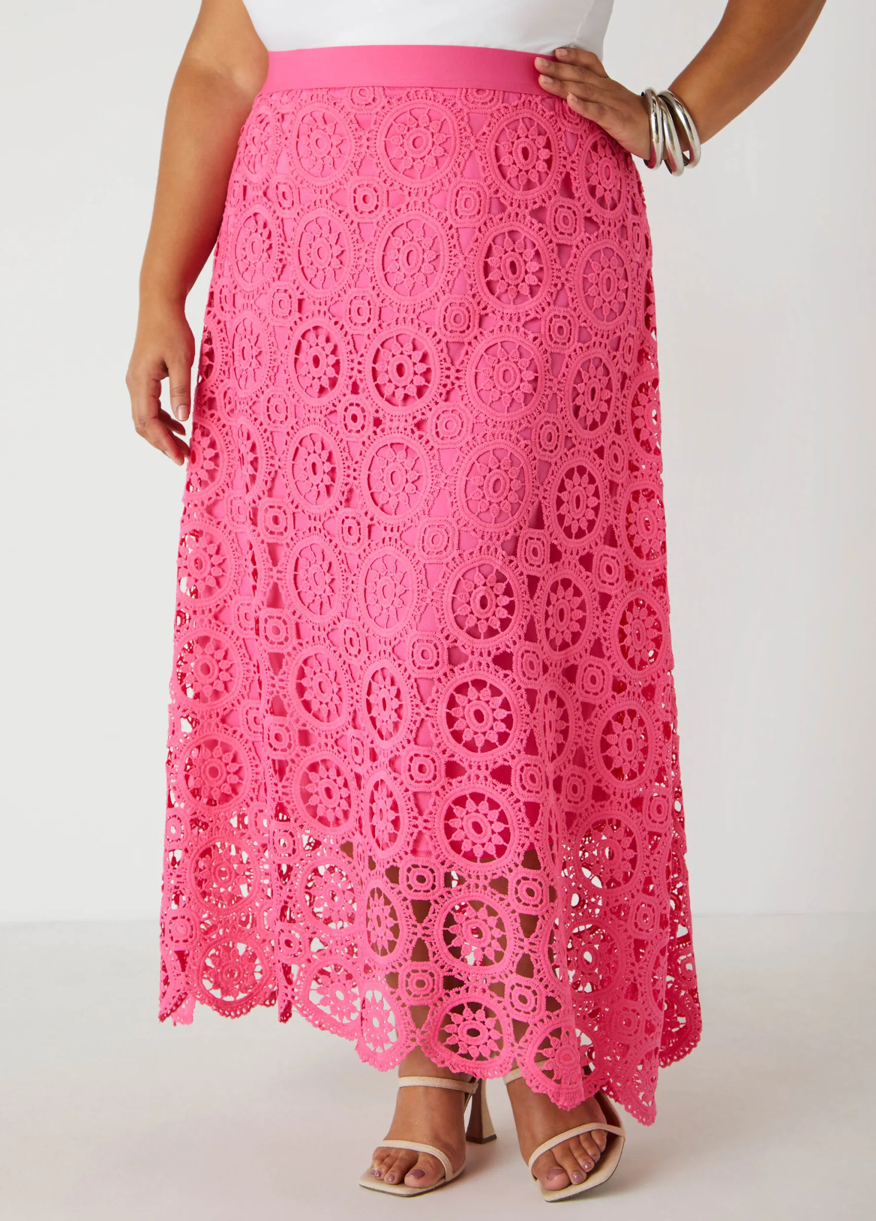 Discount Ashley Stewart Crochet Maxi Skirt