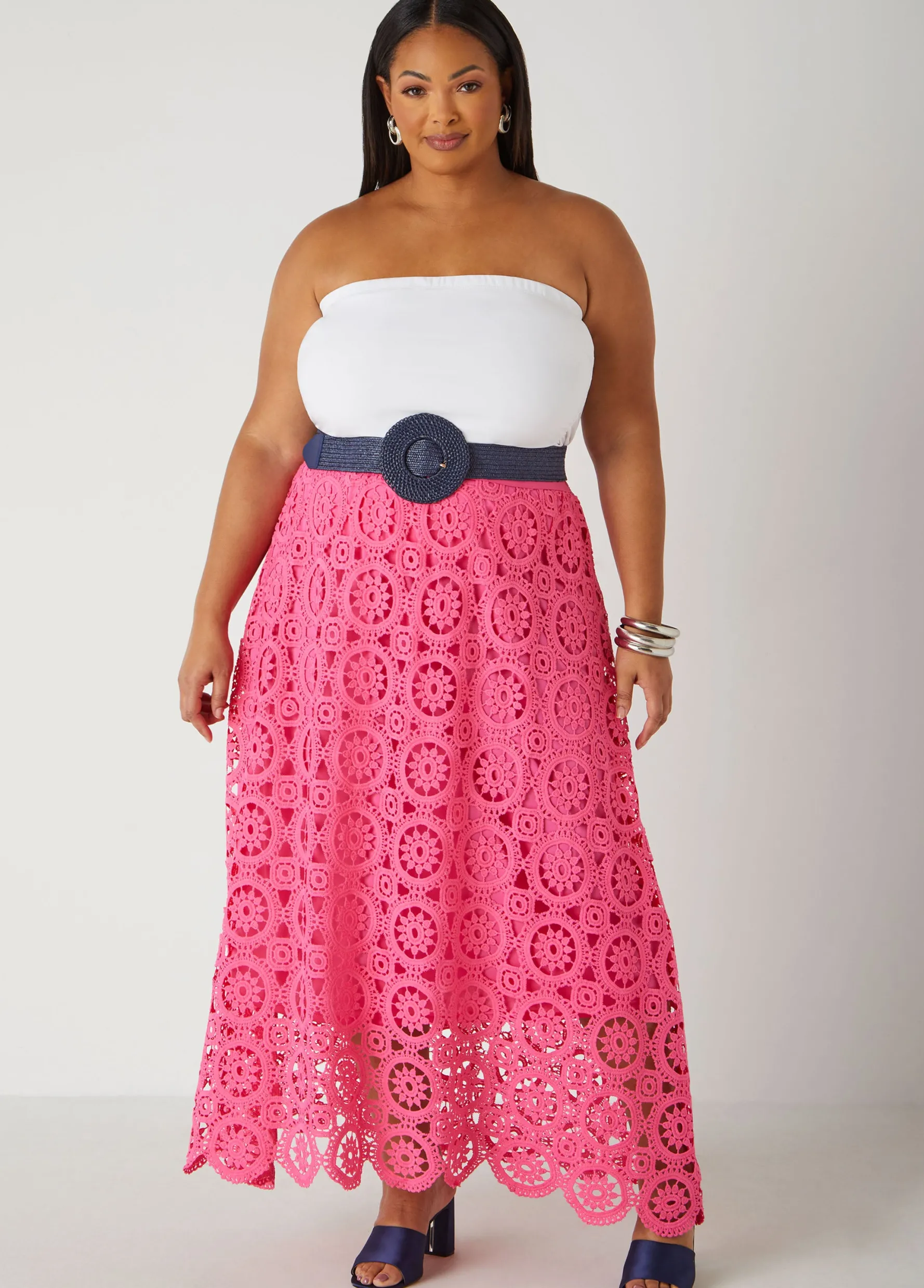 Discount Ashley Stewart Crochet Maxi Skirt
