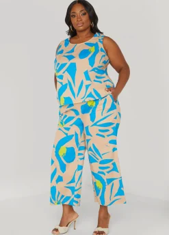 Discount Ashley Stewart Cropped Floral Print Pants Multi