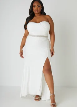 Sale Ashley Stewart Crystal And Faux Pearl Bridal Belt